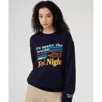 Толстовка с надписью REEBOK Vector93 Archive Темно-синяя 90