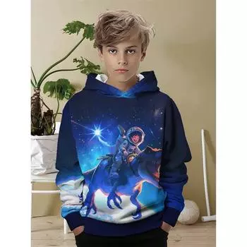 Толстовка с принтом 3D-астронавта для мальчиков, детская одежда, толстовка для девочек, толстовки для детей, одежда для мальчиков, толстовки для подростков 100