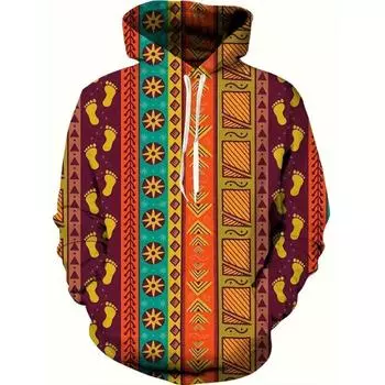 Толстовка с принтом этнической красоты, крутые толстовки для мужчин, мужская повседневная толстовка с капюшоном с графическим дизайном, уличная одежда для зимы и осени, в качестве подарков S