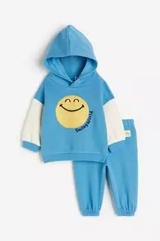 Толстовка с принтом HM, комплект из 2 предметов, синий SmileyWorld
