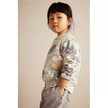 Толстовка с принтом HM светло-серого кролика