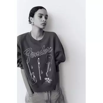 Толстовка с принтом HM темно-серая Fender