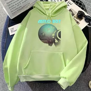 Толстовка с принтом игры Astro Bot 2024 Ps5 для осени/зимы, повседневная толстовка с графическим принтом, симпатичная одежда, пуловеры Moletom XS хаки