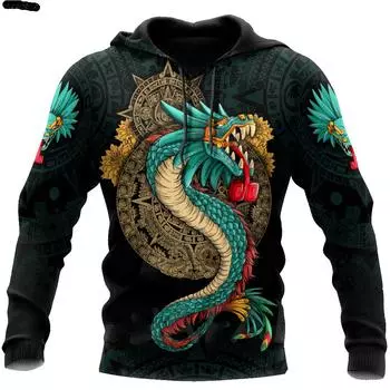 Толстовка с принтом татуировки и 3D-принтом для мужчин и женщин, верхняя одежда унисекс, пуловер, повседневная толстовка S