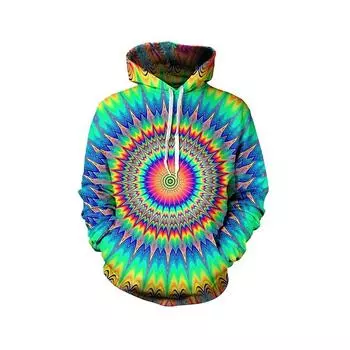 Толстовка с принтом в стиле диско 80-х годов, рождественская толстовка с капюшоном, мультяшная манга, аниме, графическая толстовка с капюшоном с передним карманом M зелёный