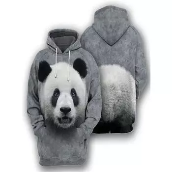 Толстовка с принтом животных в виде медведя панды гориллы, 3D, мужская повседневная уличная кофта с капюшоном и длинными рукавами, мужской топ L