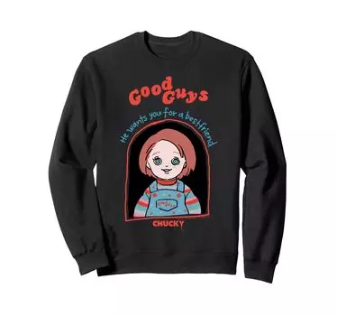Толстовка с рисунком из коробки с куклой Chucky Good Guys чёрный