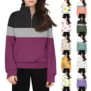 Толстовка с застежкой-молнией для девочек, свитер с застежкой-молнией, толстовки, осенняя одежда 120 темно-зеленого