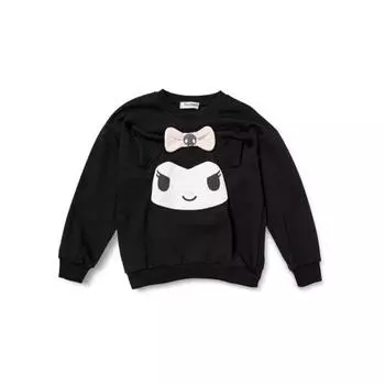 толстовка sanrio с лентой куроми для девочек, черная