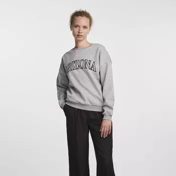 Толстовка серо-хизерового цвета с принтом «Аризона» Женские ЧАСТИ XS серый