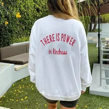 Толстовка «Сила в доброте», пуловеры «Сила доброты», женский повседневный хлопковый винтажный топ Be Kind S розовый