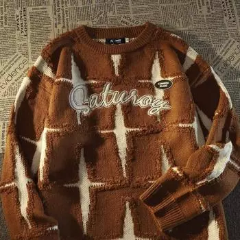 Толстовка со звездами в стиле ретро, мужская, весна и осень, свободная верхняя одежда, ленивый стиль, парный стиль, толстовка, топ M абрикосовый