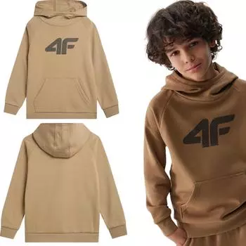 Толстовка спортивная для мальчика 4F M0925-83S коричневая 122 размер коричневый