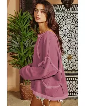 Толстовка свободного кроя Azura Exchange с заниженной линией плеч большого размера XL коричневый