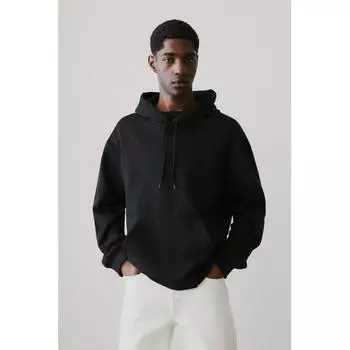 Толстовка свободного кроя HM черного цвета XS