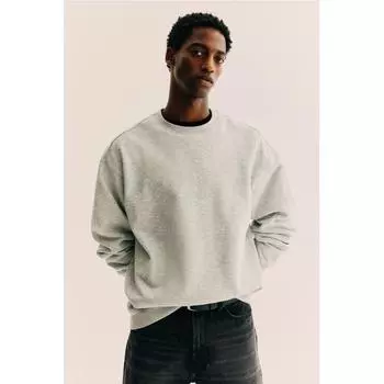 Толстовка свободного кроя HM Light Fit, цвет серый меланж S