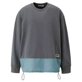 Толстовка свободного кроя Onitsuka Tiger с заниженными плечами, топы унисекс, серая 2183A767-020 XL