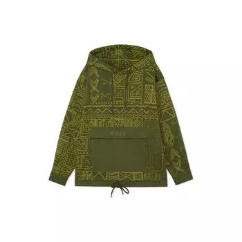 Толстовка свободного кроя с цветным блоком Li Ning, унисекс, мохово-зеленый AWDRA73-2 L