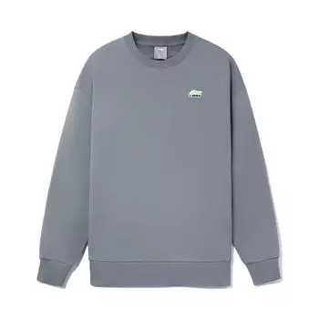 Толстовка свободного кроя с круглым вырезом и длинными рукавами Li Ning Plain Logo, унисекс, серая AWDTC19-2 S