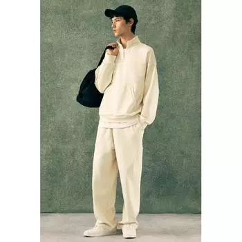 Толстовка свободного кроя с молнией HM Light Beige XS