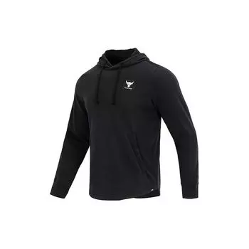 Толстовка Under Armour Project Rock Terry - Спортивная повседневная мужская толстовка с капюшоном, черная 1377428-001 L