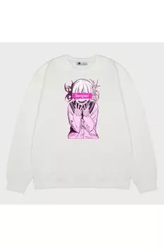 Толстовка унисекс цвета экрю Аниме Сэмпай