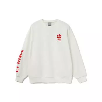Толстовка унисекс из плотного флиса с принтом серии Li Ning Sports Lifestyle, свободная, с круглым вырезом, белая AWDRB78-5 XXL