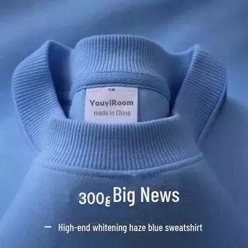 Толстовка унисекс из плотного хлопка, 300 г, длинный рукав, круглая горловина, плюс бархат, однотонная. L коричневый