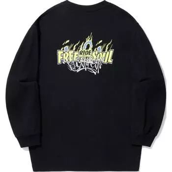 Толстовка унисекс Li Ning Skateboard Series свободного кроя с круглым вырезом и принтом Черная AHSU943-1 L