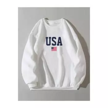 Толстовка унисекс оверсайз с принтом флага