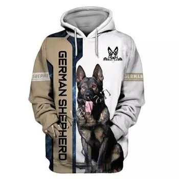 Толстовка унисекс с 3D рисунком немецкой овчарки, толстовка в стиле Харадзюку, альтернативная одежда, уличная одежда с пересечением животных, пуловер с капюшоном большого размера XXXXXL