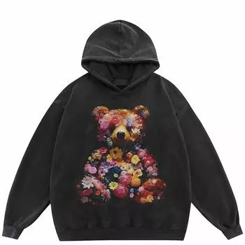 Толстовка унисекс с капюшоном Streetwear Bear Bouquet