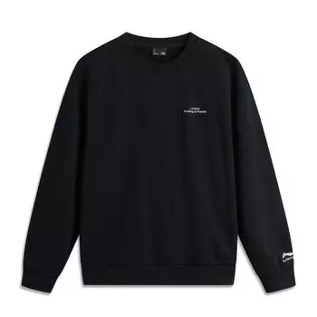 Толстовка унисекс с круглым вырезом и длинными рукавами с буквенным принтом Li Ning Sports Lifestyle Series, черная AWDUB69-7 3XL