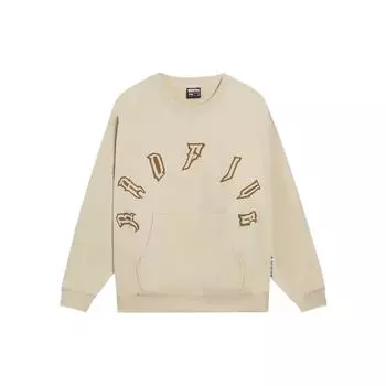 Толстовка унисекс с круглым вырезом и надписью Li Ning Badfive, цвет светло-молочно-коричневый AWDT095-4 L