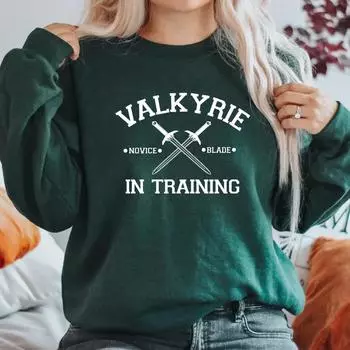 Толстовка Valkyrie In Training, толстовки Sarah J Maas, толстовки ACOTAR, толстовка Night Court Bookish Gift, женские пуловеры с длинным рукавом, топы S чёрный