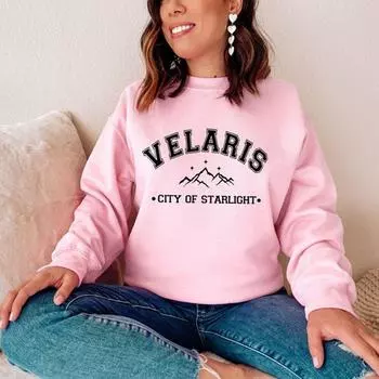 Толстовка Velaris City of Starlight Sarah J Maas, свитшот унисекс Night Court, книжный подарок, женские толстовки с рисунком S бордовый