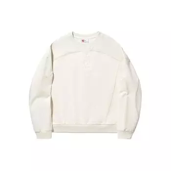 Толстовка женская Li Ning Reignite Series однотонная свободного кроя с круглым вырезом молочно-белая AWDU354-1 L