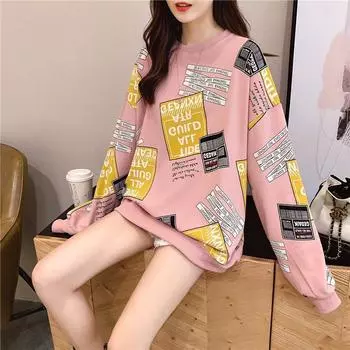 Толстовка женская, осенняя, свободная, тонкая, с длинными рукавами, повседневные топы больших размеров, универсальный пуловер с круглым вырезом, свитер M белый