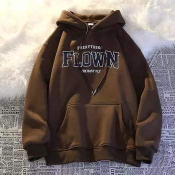 Толстовка женская повседневная с капюшоном, модный пуловер с длинными рукавами и принтом M серый