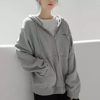Толстовка женская с буквенным кардиганом с капюшоном, свободная повседневная куртка, топ One size серый