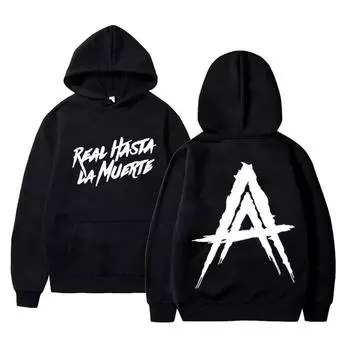 Толстовки Anuel AA Real Hasta La Muerte с принтом унисекс, женские толстовки с капюшоном в стиле хип-хоп, пуловеры в стиле Харадзюку, спортивные костюмы унисекс, одежда 2XL