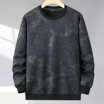 Толстовки больших размеров для мужчин, большие размеры 4XL-10XL, повседневная толстовка с длинным рукавом, мужская верхняя одежда 4XL чёрный