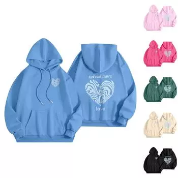 Толстовки для девочек-подростков с длинным рукавом и принтом букв, повседневные графические толстовки с капюшоном, пуловер с завязками, симпатичная толстовка большого размера