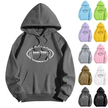 Толстовки для девочек-подростков с длинным рукавом и принтом букв, повседневные графические толстовки с капюшоном, пуловер с завязками, симпатичная толстовка большого размера