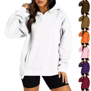 Толстовки для девочек-подростков с длинным рукавом, повседневные толстовки с графическим принтом и надписью, толстовка с капюшоном на шнурке, симпатичная толстовка большого размера L кофейный