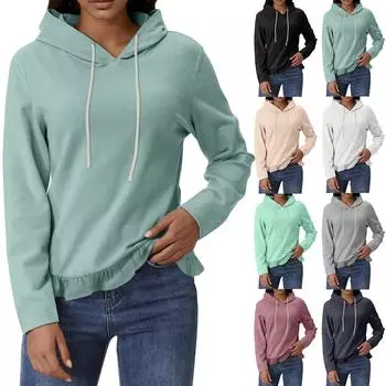 Толстовки для девочек-подростков с длинным рукавом и принтом букв, повседневные графические толстовки с капюшоном, пуловер с завязками, симпатичная толстовка большого размера L бежевый