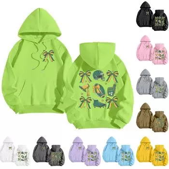 Толстовки для девочек-подростков с длинным рукавом и принтом букв, повседневные графические толстовки с капюшоном, пуловер с завязками, симпатичная толстовка большого размера S чёрный