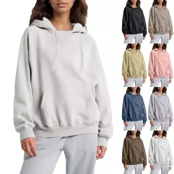 Толстовки для девочек-подростков с длинным рукавом и принтом букв, повседневные графические толстовки с капюшоном, пуловер с завязками, симпатичная толстовка большого размера L