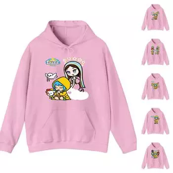 Толстовки для девочек-подростков с длинным рукавом и принтом букв, пуловер с симпатичным капюшоном L бежевый