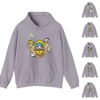 Толстовки для девочек-подростков с длинным рукавом и принтом букв, пуловер с симпатичным капюшоном L бежевый